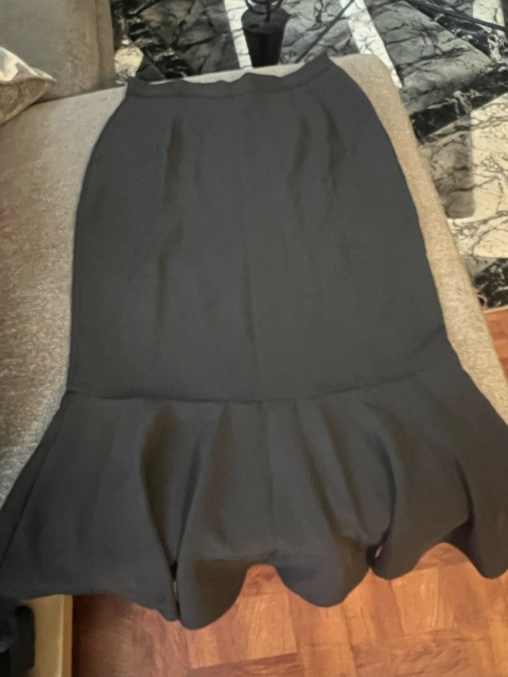 & Other Stories Black Midi Skirt with Flared Hem